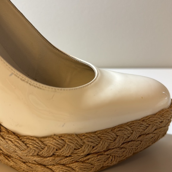 White Patent Leather Stuart Weitzman Platform Espadrilles - 6.5 - Picture 7 of 11